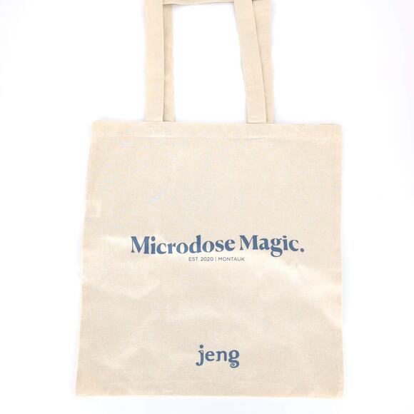 Jeng Microdose Magic Est 2020 Montauk Cream Colored Cotton Shopping Bag Tote NEW - Picture 1 of 10